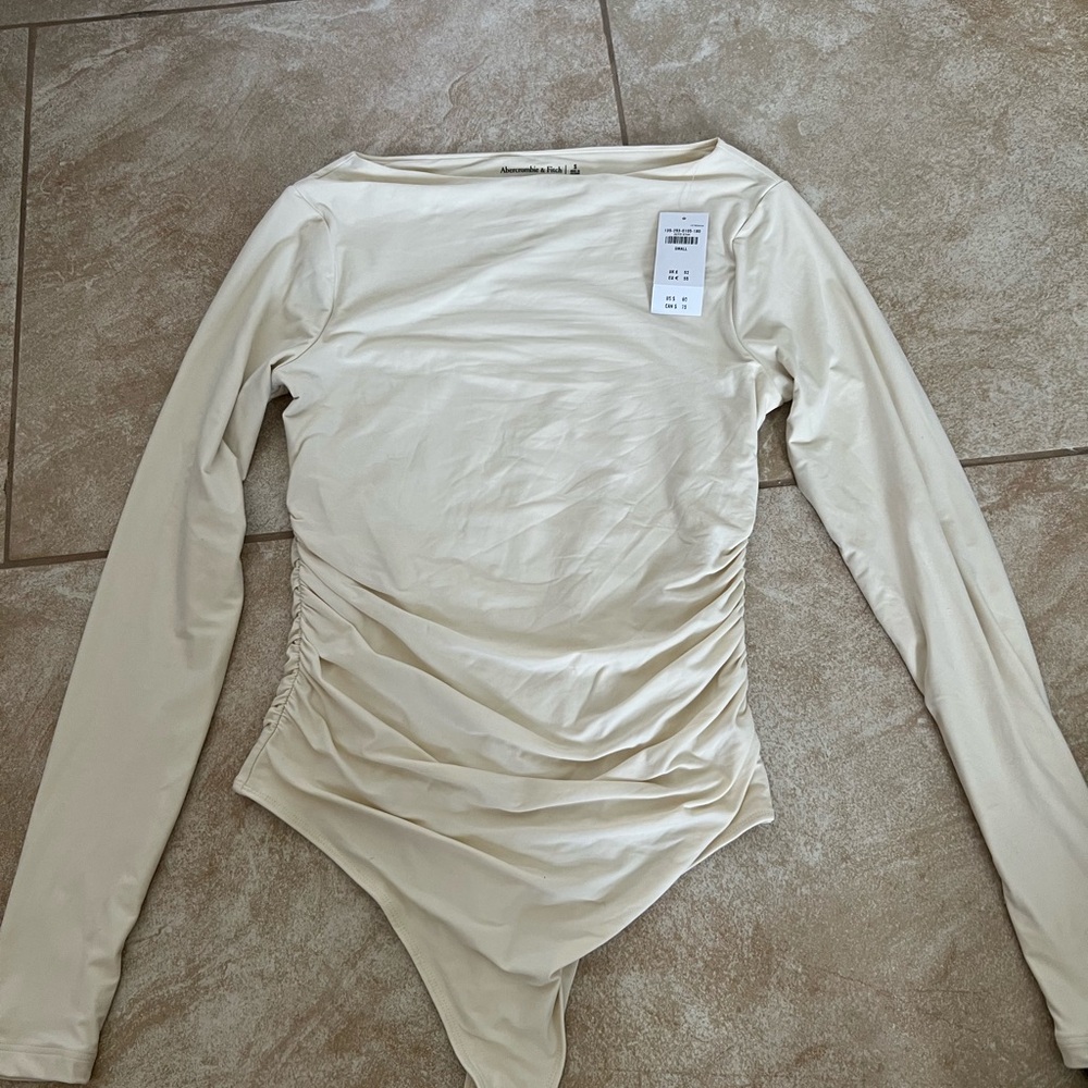 Abercrombie & Fitch Off-White Long Sleeve Top